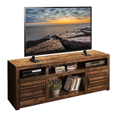 Casual 73" TV Console with Carved Stripes